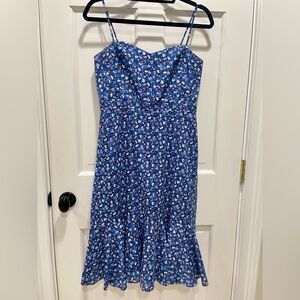 J.Crew with Liberty London Floral Bone Bodice Dress with Ruffled Hem Size 6